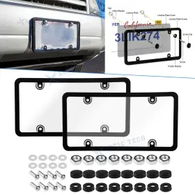 Th361w Xotic Tech #th361w Clear License Plate Covers Frames Shields Holder Fits For Standard Us Plates