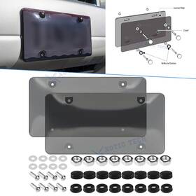 Xotic Tech #th362bk Clear Black License Plate Covers Shields Holder Fits For Standard Size Us Plates
