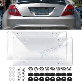 Xotic Tech #th362w Clear License Plate Covers Shields Holder Guard Fits For Standard Size Us Plates