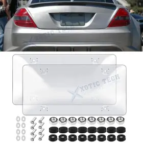 Th362w Xotic Tech #th362w Clear License Plate Covers Shields Holder Guard Fits For Standard Size Us Plates