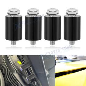 Xotic Tech Th363bk 4pcs Black Bulkhead Riser Kit Ventilation Spacer For Auto Engine Turbo Swap Hood