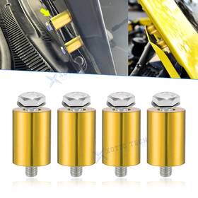 Xotic Tech Th363gd 4pcs Gold Bulkhead Riser Kit Ventilation Spacer For Auto Engine Turbo Swap Hood