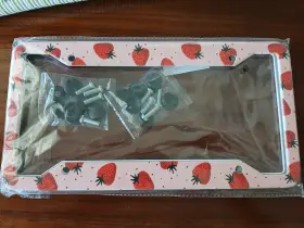 Th402 Xotic Tech #th402 2 2x Universal Fit Strawberry Aluminum License Plate Frame Cover Decorate Gift