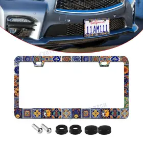Th404 Xotic Tech #th404 Mandala Steel 12.2 Inch X 6.3 Fashionable Front Back License Plate Cover For Car