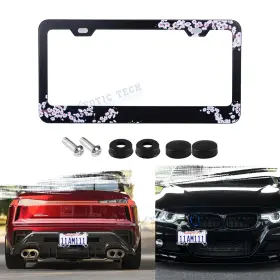 Th405 Xotic Tech #th405 Front Rear Steel Metal License Plate Holder Mounting Bracket Protector Sakura