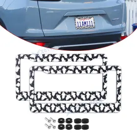Th408 Xotic Tech #th408 2 2x Universal Fit Dancing Ghost Aluminum License Plate Frame Cover Decorate Gift