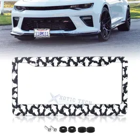 Th408 Xotic Tech #th408 Cute Ghost Universal License Plate Frame Stainless Steels Rattle Weather Proof