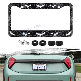 Th409 Xotic Tech #th409 Front Rear Steel Metal License Plate Holder Mounting Bracket Protector Bat Web