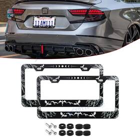 Xotic Tech #th414 2 2x Universal Dragon Lightning Aluminum License Plate Frame Cover Decorate Gift