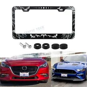 Th414 Xotic Tech #th414 Front Rear Steel Metal License Plate Holder Mounting Bracket Protector Dragon