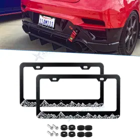 Th415 Xotic Tech #th415 2 2pack Mountain License Plate Bracket Holder With Screws Caps For Us Ca Standard Car