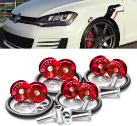 Th64r Xotic Tech #th64r 2 Jdm Quick Release Fasteners For Car Bumpers Trunk Fender Hatch Lids Red 8pcs