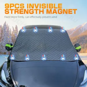 Xwqhjw-xdhs180139 Xwqhjw Car Windshield Snow Cover With Side Mirror 5 Layers Winter Frost For Tesla