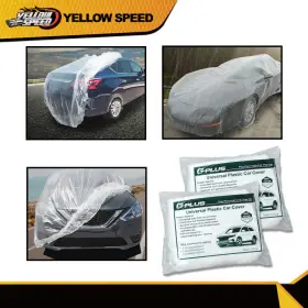 Yew10054 Yellowspeed 2 Pack Universal Rain Dust Garage Clear Plastic Disposable Car Cover Temporary