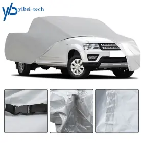 Yi110397t Yibei-tech Full Car Cover Pickup Outdoor Waterproof Sun Rain Snow Dust Resistant Silver