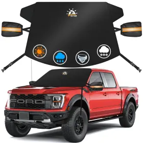 Csic-76-blk Zettum Car Windshield Cover For Ice And Snow 600d With Side Mirro