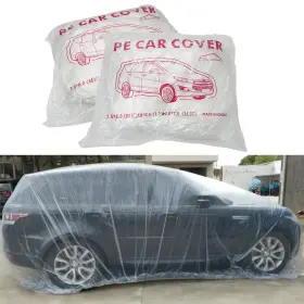 Mc-bhz0001 Zxmt 1-50pack Clear Plastic Temporary Universal Disposable Car Cover Rain Dust Garage