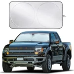 Econour Truck Windshield Sun Shade With Storage Pouch X-large, Black/silver New. Price: $29.61.