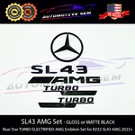 SL43 Amg Turbo Electrified Rear Star Emblem Black Badge Set Mercedes R232 2022+ New. Price: $94.73.