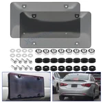License Plate Shields Novelty Covers Fastening Screw Auto Set Clear Black New. Price: $13.95.