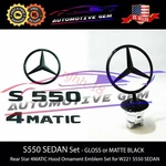 S550 4MATIC Rear Star Emblem Black Badge Logo Hood Ornament W221 Sedan New. Price: $36.79.