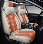 Gxt Front Car Seat Covers 2 Pack Faux Leather Cushions White Orange New. Price: $54.50.