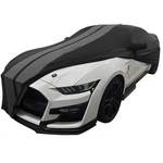 Mustang Indoor Car Cover Ultraguard Stretch Satin Blk W/gray Stripes: 2015-2022 New. Price: $229.95.
