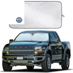 Econour Truck Windshield Sun Shade With Storage Pouch X-large, Black/silver New. Price: $28.26.
