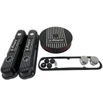 Nos Mopar 318 340 360 Valve Cover & Air Cleaner Kit - Black Finned Die Cast New. Price: $495.00.