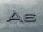 Audi A6 Black & White Houndstooth Rear Trunk Nameplate Emblem Genuine Oem Badge Remanufactured. Price: $60.00.
