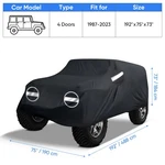 Car Cover All Weather Uv Dust Protect For Jeep Wrangler 4DR Jku Jlu 2007-2024 Q New. Price: $59.00.