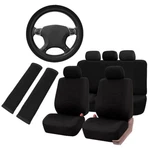Universal Nylon Car Cover 5-SEAT Full Set Steering Wheel Belt Protector Blk New. Price: $26.94.