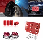 Red Tow License Plate + Air Valve Cap Release Fastener For Alfa Romeo 2018-UP New. Price: $28.99.