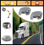 Chrome Hood Mirror Covers Kit For Freightliner Cascadia - Driver & Passenger Sid New. Price: $58.99.