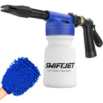 Swiftjet Car Wash Foam Gun + Microfiber Mitt - Blue With New. Price: $71.49.