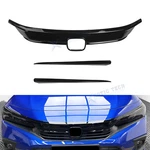 For Honda Civic 11TH Gen Glossy Black Front Grille Lip Protector Strip Cover 3X New. Price: $65.49.