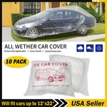 10PACK Clear Plastic Disposable Car Cover Temporary Universal Garage Rain Dust New. Price: $50.90.
