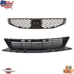 Fits 2009-2011 Honda Civic New Front Bumper Upper Lower Grille Set Of 2PC Black. Price: $198.20.