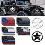 Reflective American Flag+military Army Rough Star Vinyl Decal For Jeep Wrangler New. Price: $16.99.