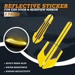 Yellow Glowing Night Warning Car Side Door + Rearview Mirror Reflective Stickers New. Price: $10.95.