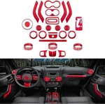 28X Interior Decoration Trim Kit Ac & Cup Cover For Jeep Wrangler Jk 2011-17 Red New. Price: $101.99.