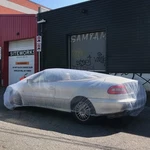 2 Pack Clear Plastic Temporary Universal Disposable Car Cover Rain Dust Garage New. Price: $31.74.