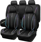 Car Pass Nappa Leather Seat Covers, Full Set, Black Chameleon Iridescent New. Price: $215.50.