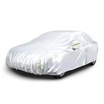 Amazon Basics Weatherproof Car Cover 150D Oxford Up To 170" DS-CC04 Silver Open. Price: $32.63.