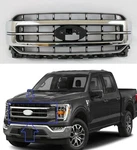 Front Bumper Cover Lariat Center Chrome Grille Oem 2021 2022 Ford F-150 Used. Price: $425.00.