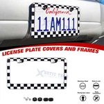 Checkered Metal Car Front Bumper License Plate Covers Protector Kit Anti-scratch New. Price: $13.89.