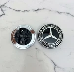 Front Hood Mercedes Benz Black Emblem Flat Laurel Wreath Badge 57MM Amg. Remanufactured. Price: $12.98.