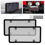 License Plate Shields Novelty Covers Fastening Screws Auto Set Clear Black New. Price: $15.95.