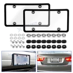 License Plate Shields Novelty Covers Fastening Screws Automotive Set Clear New. Price: $14.95.