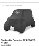Trailerable Cover For Rzr Pro Xp 4 Seater New. Price: $450.00.